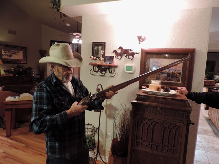 Eddie with his classic gun collection.
